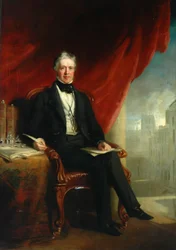 Unknown Man Seated with Parish Church in Background, 1844